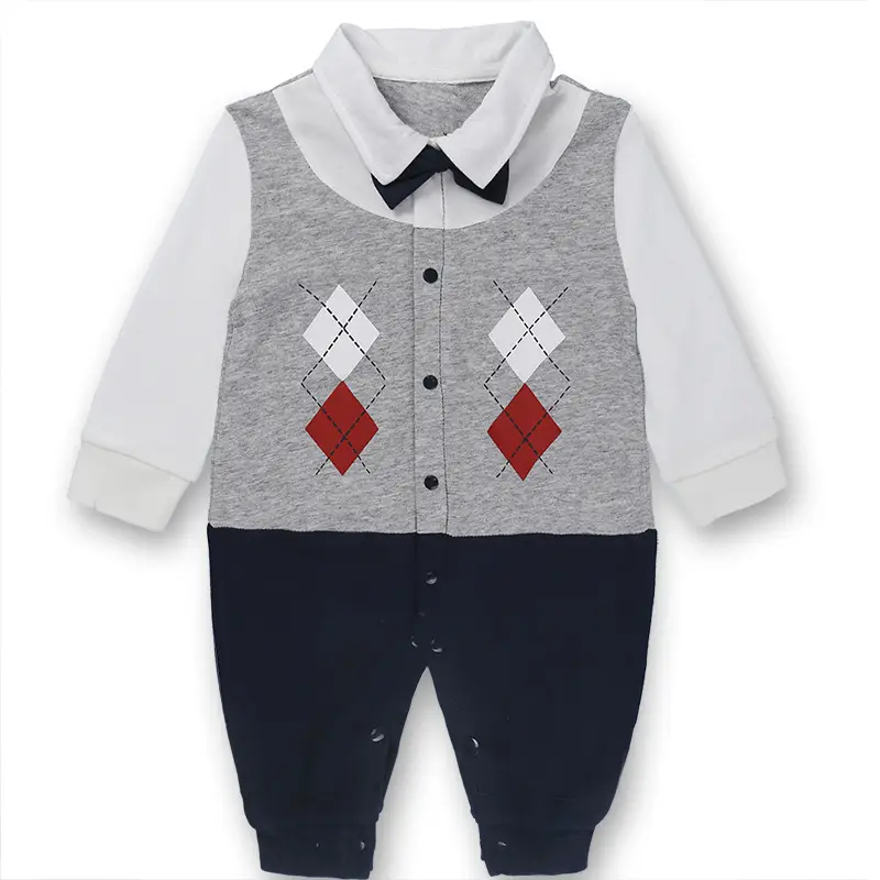 Baby Cotton Moustache Suit Spring Autumn White - Image 6