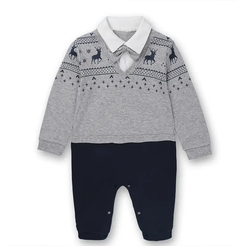 Baby Cotton Moustache Suit Spring Autumn White - Image 2