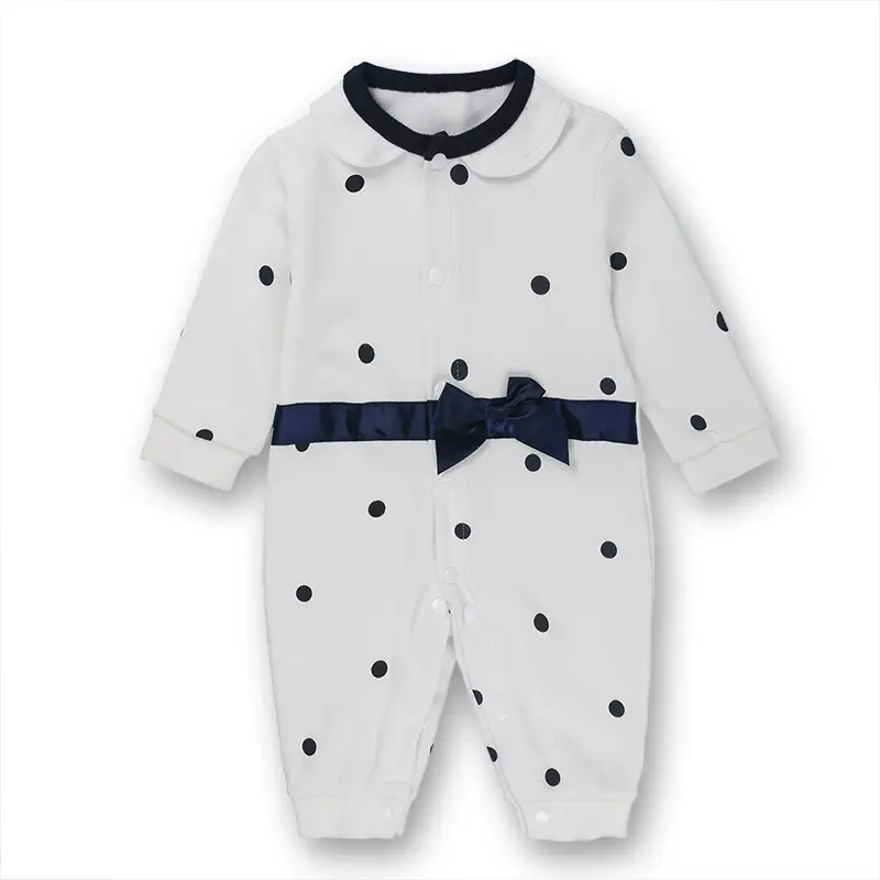 Baby Cotton Moustache Suit Spring Autumn White - Image 3