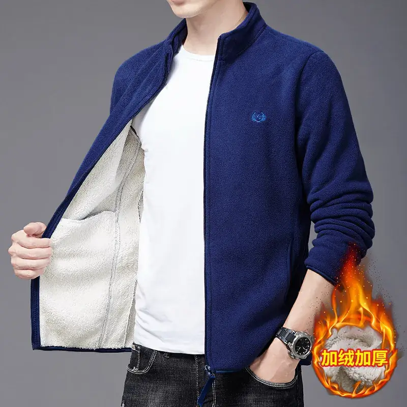 Men's Black Fleece Lined Jacket One Piece Logo - Image 6