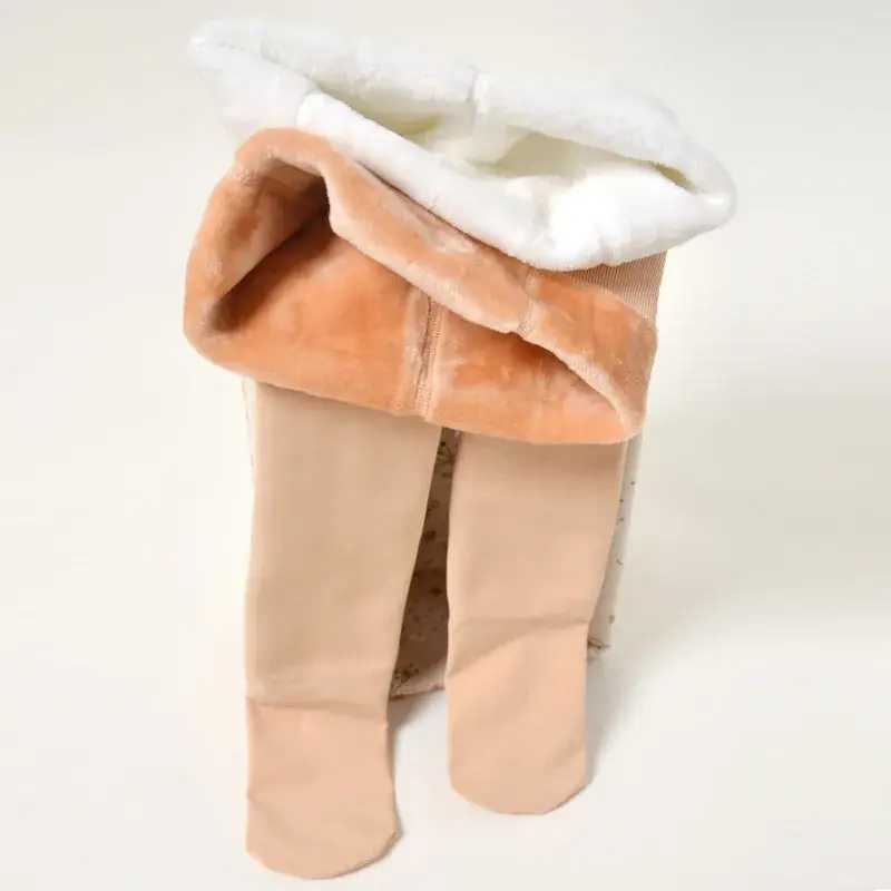 Children's Flesh Color Velvet Padded Dance Socks - Image 2