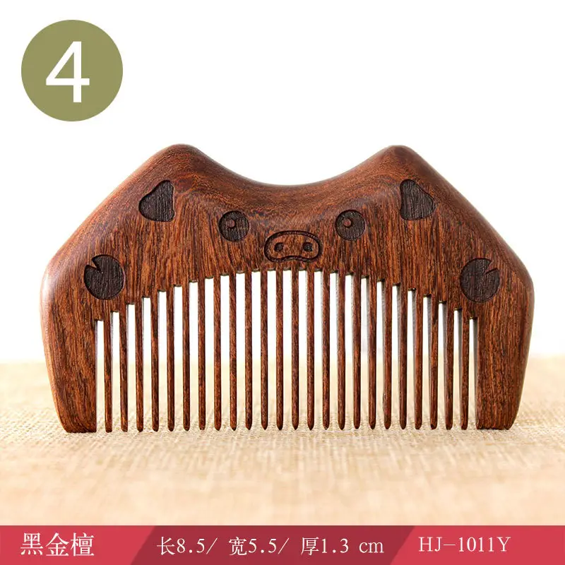 Black Gold Sandalwood Hair Comb 8.5cm - Image 4