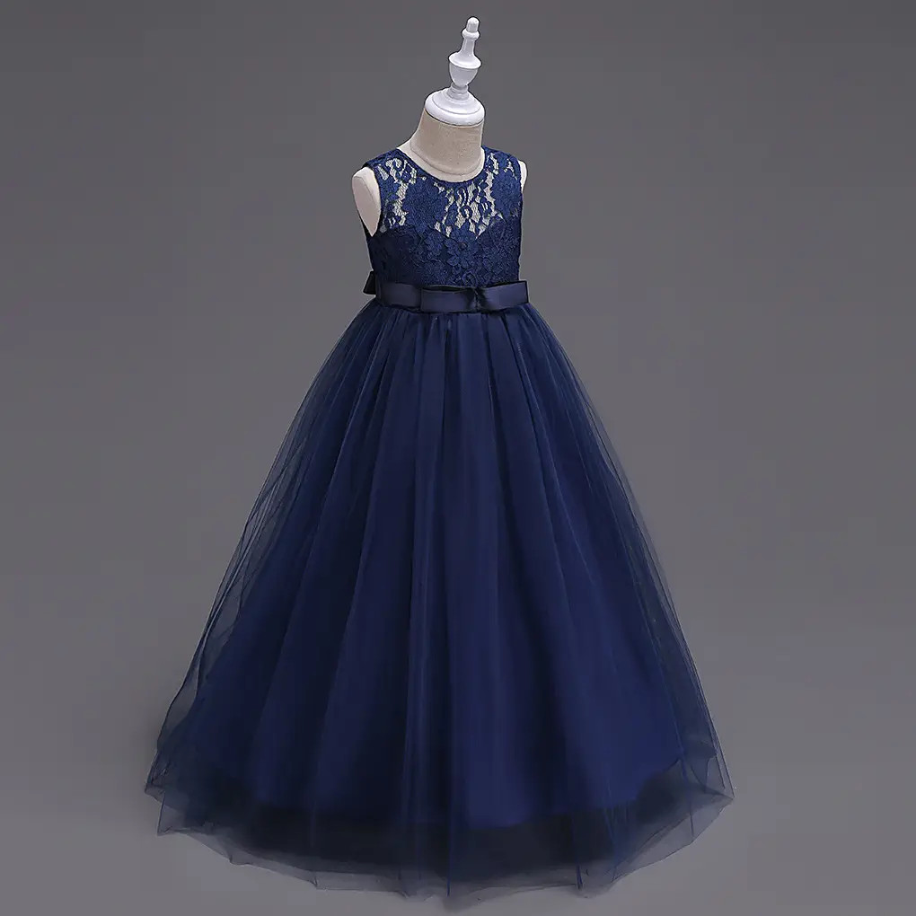 Red Korean Style Lace Princess Dress for Girls — feature 10