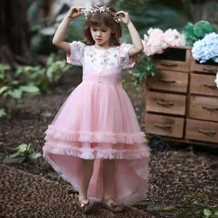 Red Korean Style Lace Princess Dress for Girls — feature 2
