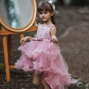 Red Korean Style Lace Princess Dress for Girls — feature 3