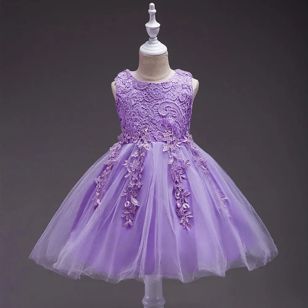 Red Korean Style Lace Princess Dress for Girls - Image 4