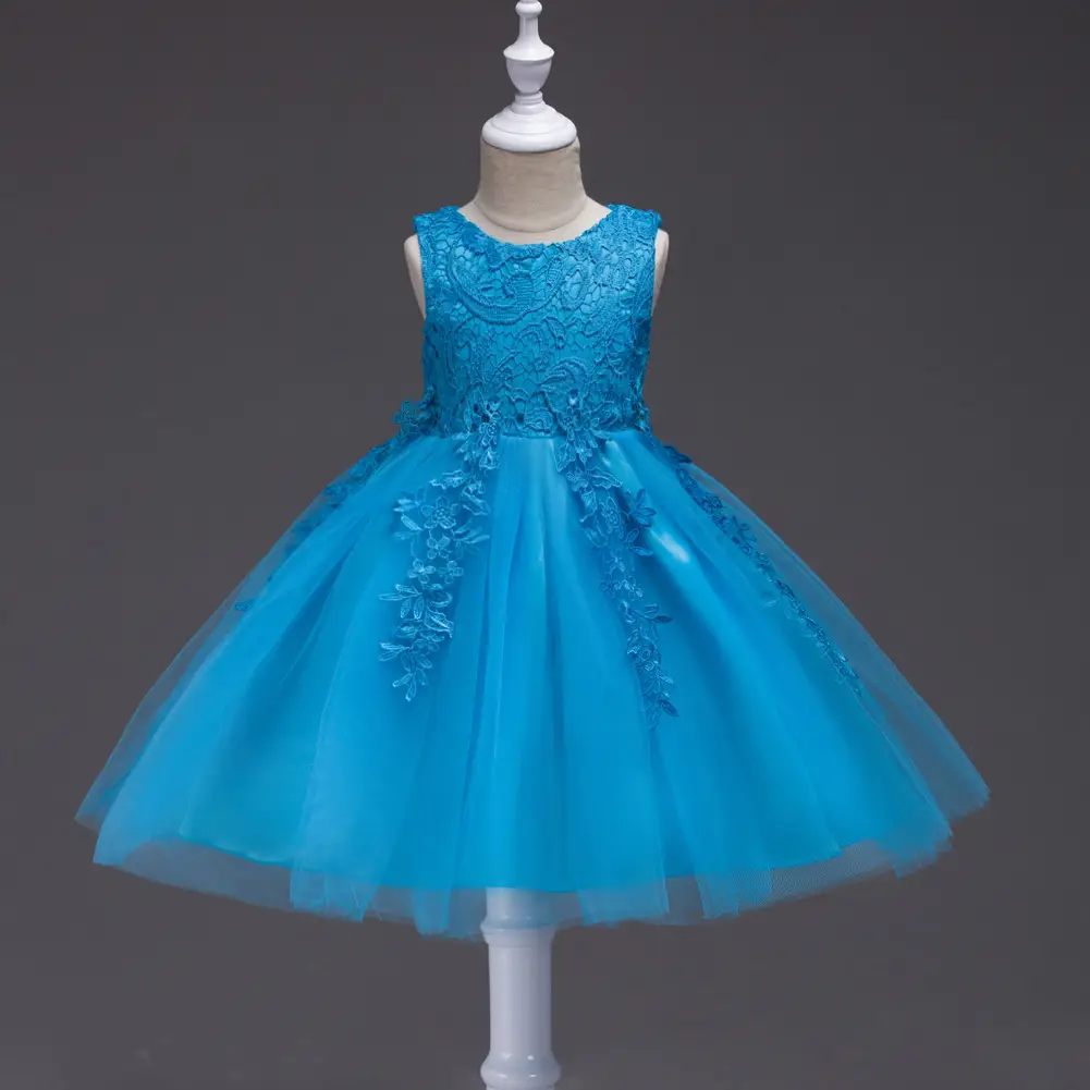Red Korean Style Lace Princess Dress for Girls - Image 5