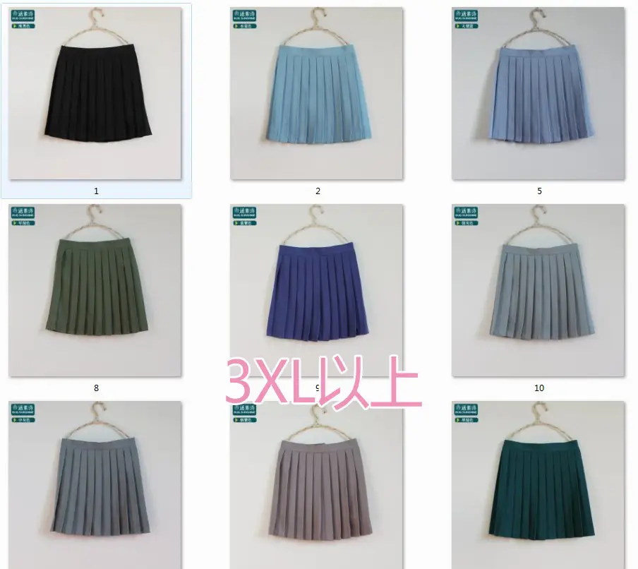Plus Size Pleated Skirt for Girls Light Blue - Image 14