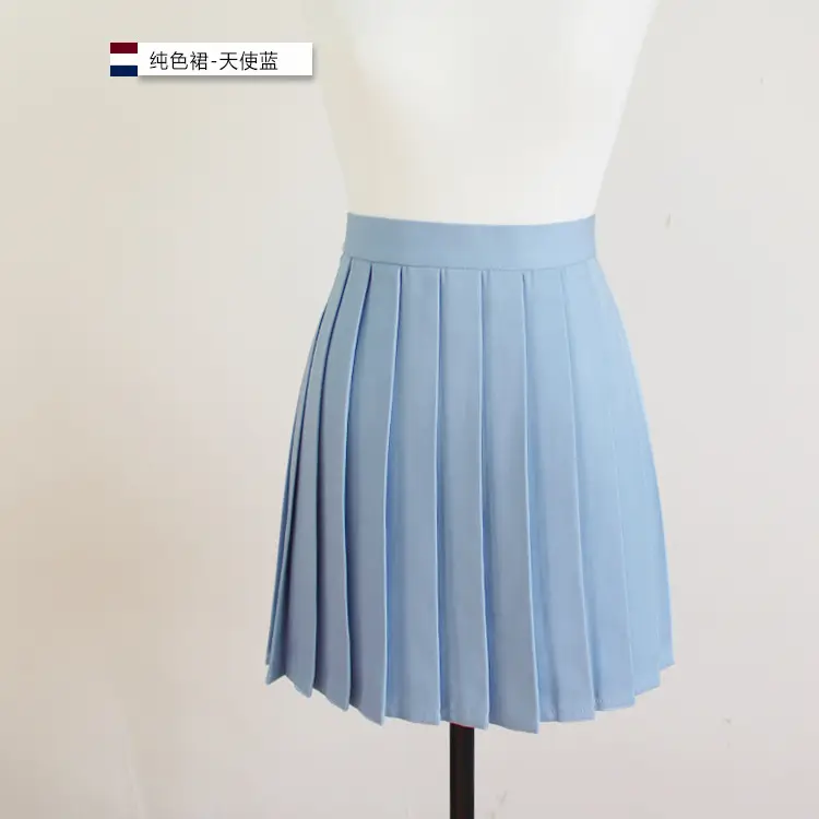 Plus Size Pleated Skirt for Girls Light Blue - Image 12