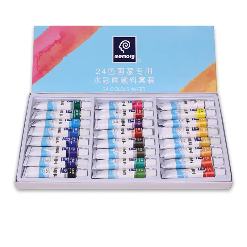 Memories watercolor gouache pigment set 12 24 color 5ml 12ml beginner children painting pigment wholesale