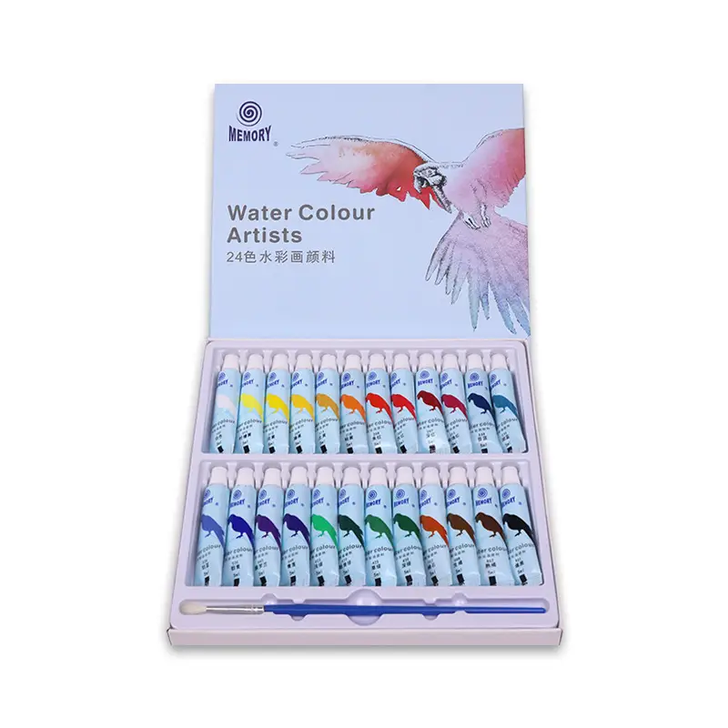 Memories watercolor gouache pigment set 12 24 color 5ml 12ml beginner children painting pigment wholesale
