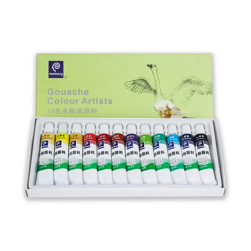 Memories watercolor gouache pigment set 12 24 color 5ml 12ml beginner children painting pigment wholesale