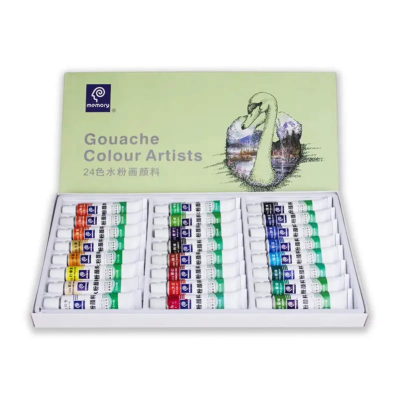 Memories watercolor gouache pigment set 12 24 color 5ml 12ml beginner children painting pigment wholesale