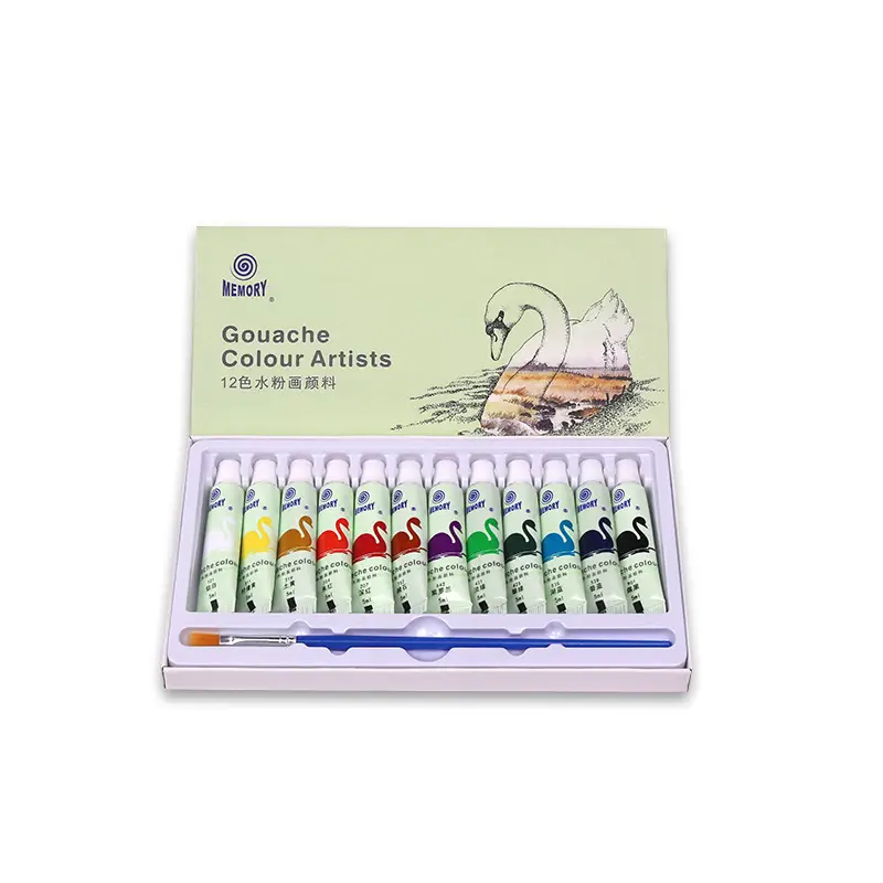 Memories watercolor gouache pigment set 12 24 color 5ml 12ml beginner children painting pigment wholesale