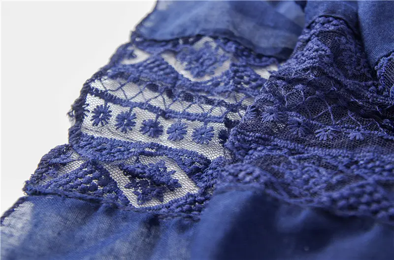 Black Embroidered Silk Scarf with Tassels — feature 29