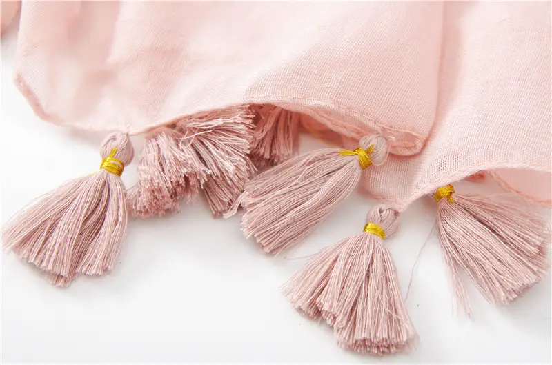 Black Embroidered Silk Scarf with Tassels — feature 35