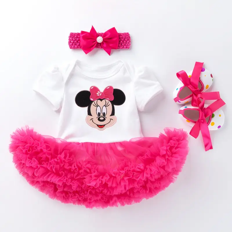 Minnie Mouse Baby Skirt Set Pink Three Piece Set - Image 9