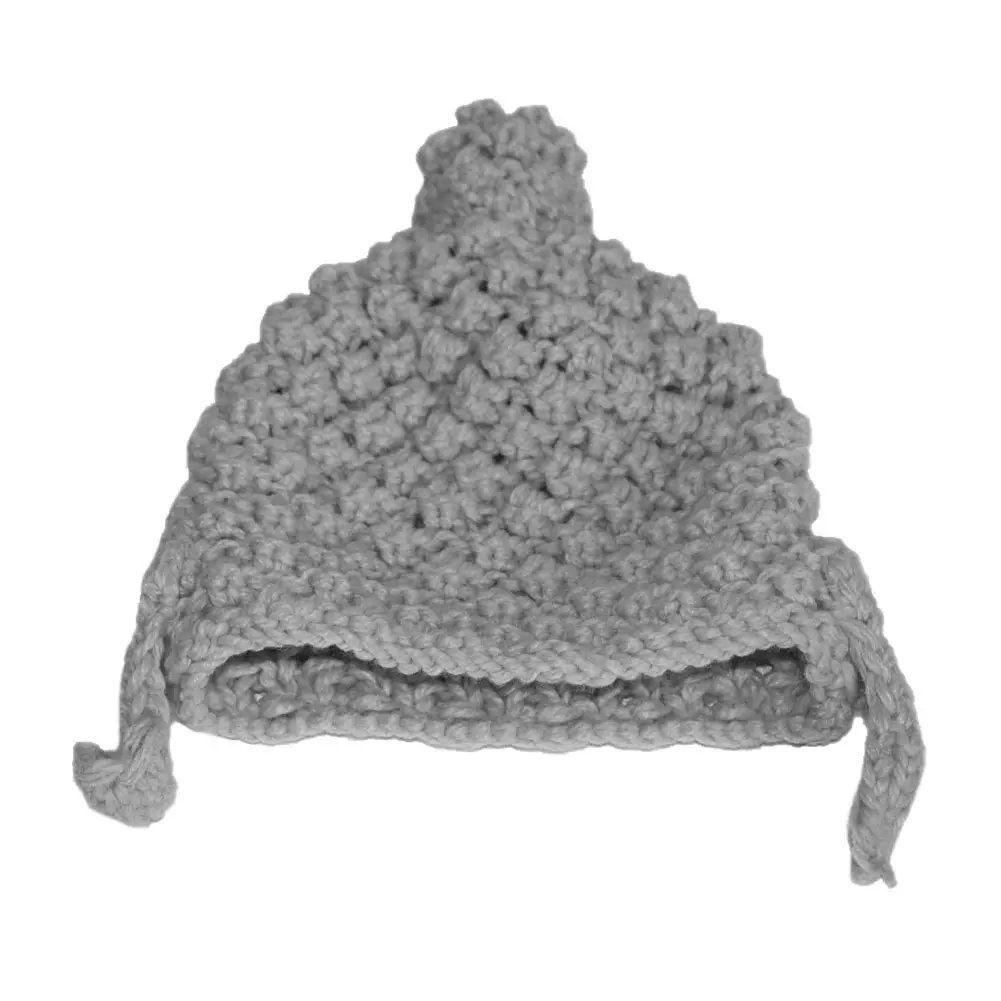 Pink Knitted Wool Nun Hat with Tails