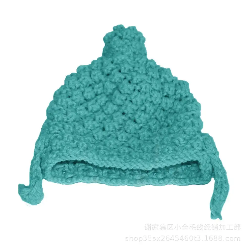 Pink Knitted Wool Nun Hat with Tails