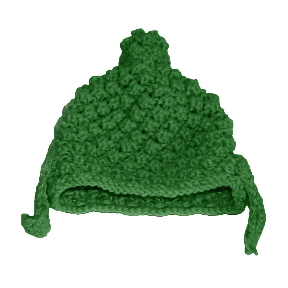 Pink Knitted Wool Nun Hat with Tails