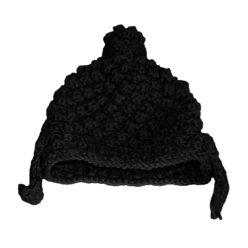 Pink Knitted Wool Nun Hat with Tails