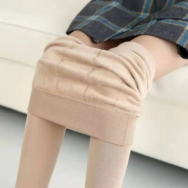 Velvet Knee Pads for Women Green Anti-Pilling Warm Leggings - Image 12