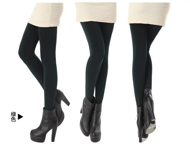 Velvet Knee Pads for Women Green Anti-Pilling Warm Leggings — feature 19