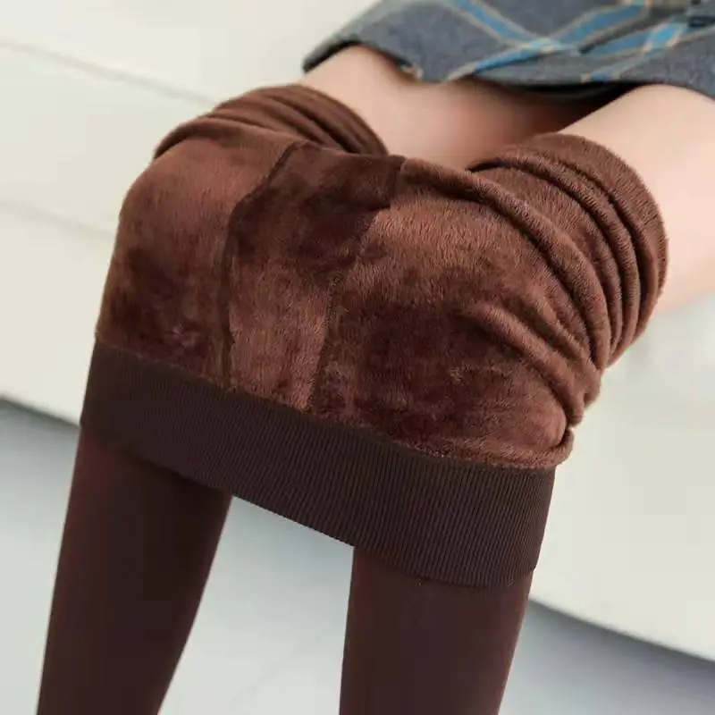 Velvet Knee Pads for Women Green Anti-Pilling Warm Leggings - Image 7