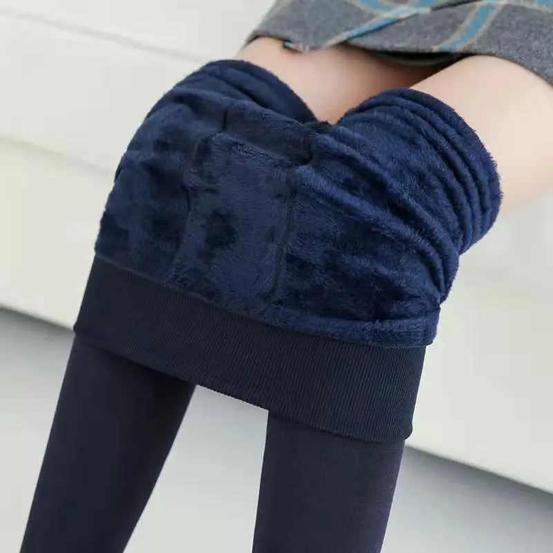 Velvet Knee Pads for Women Green Anti-Pilling Warm Leggings - Image 8