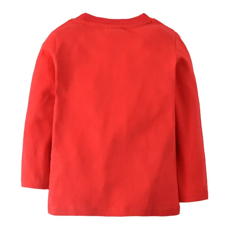 Red Embroidered Frog T-Shirt for Kids Long Sleeve - Image 3