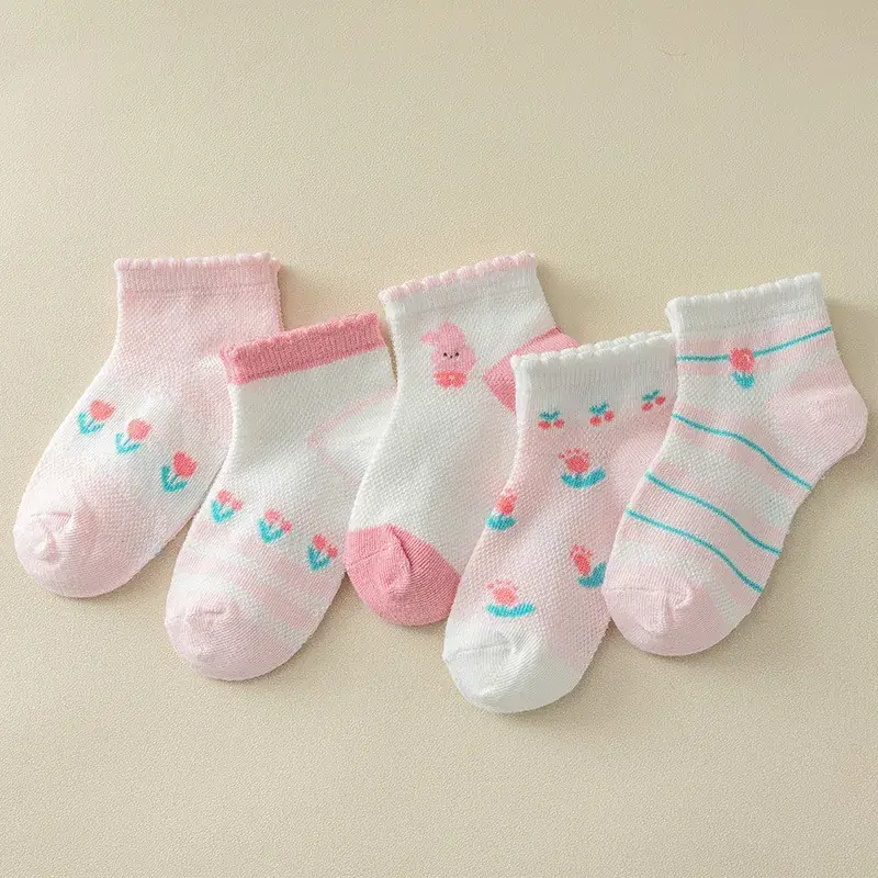 Summer Thin Kids Socks Mesh Cotton Breathable