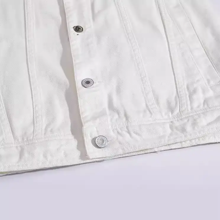 Men's White Sleeveless Denim Vest Large Drop Shipping - Image 4