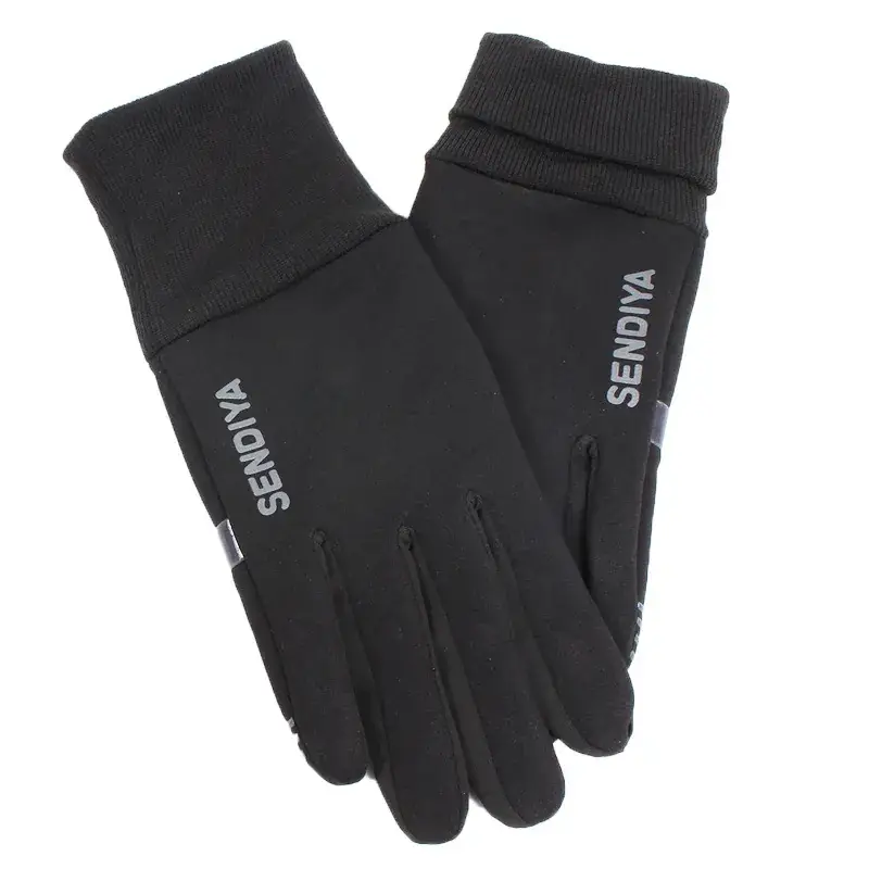 Men Winter Warm Touchscreen Gloves Brown Velvet Padded - Image 6