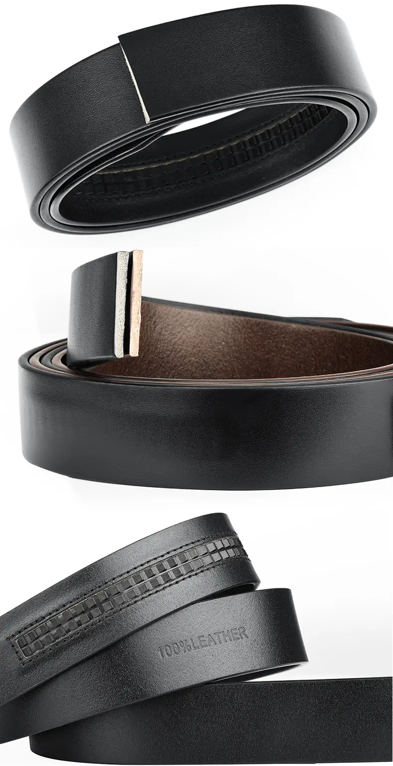 Men's Headless Leather Belt 35mm Automatic Buckle — feature 13