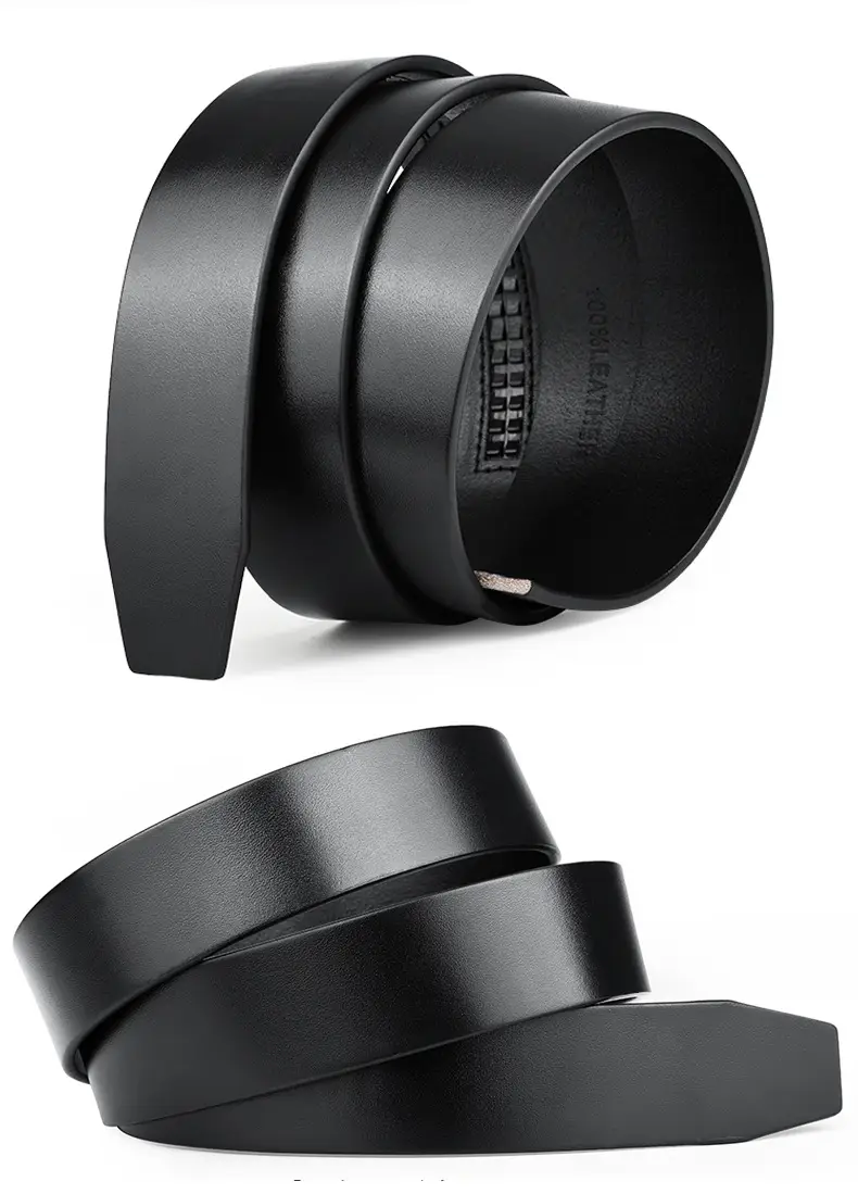 Men's Headless Leather Belt 35mm Automatic Buckle — feature 14