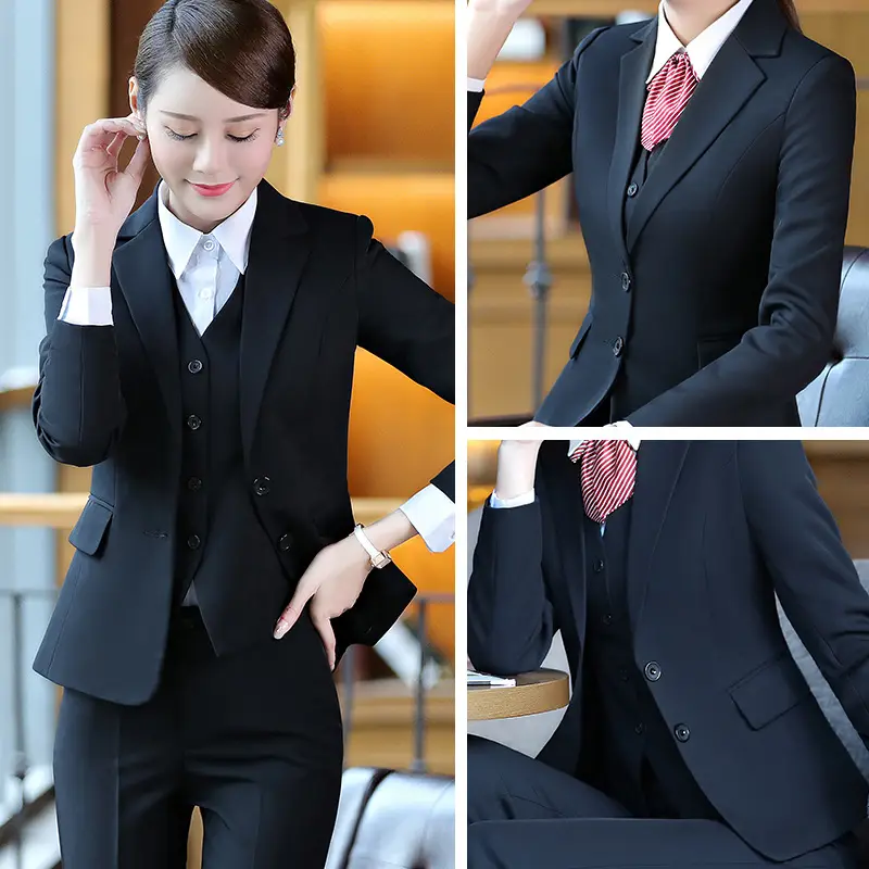 Professional Women's Suit Navy Blue Interview Dress