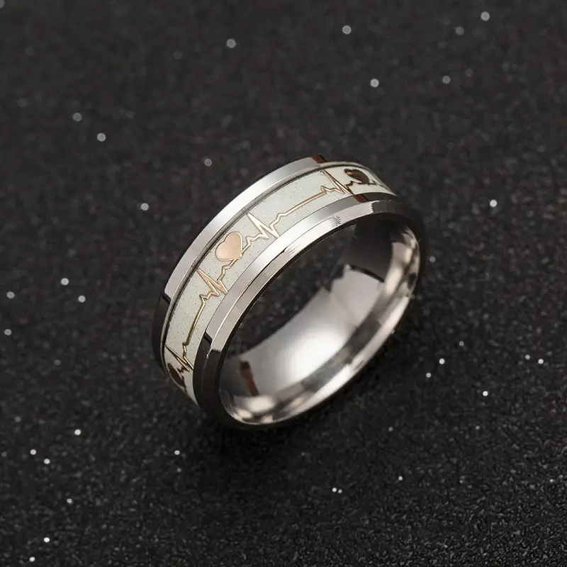 Titanium Steel Heartbeat 8mm Ring Purple — feature 10