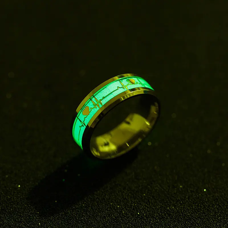 Titanium Steel Heartbeat 8mm Ring Purple — feature 11