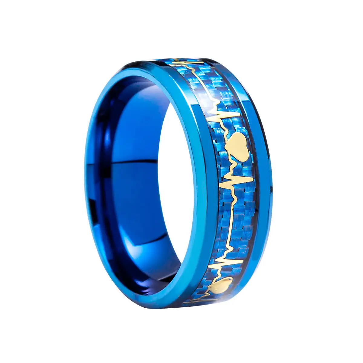 Titanium Steel Heartbeat 8mm Ring Purple — feature 14