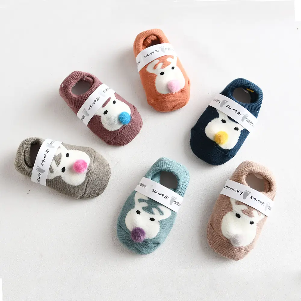 Baby Socks Blue Heart Soft Cotton Non Slip - Image 4