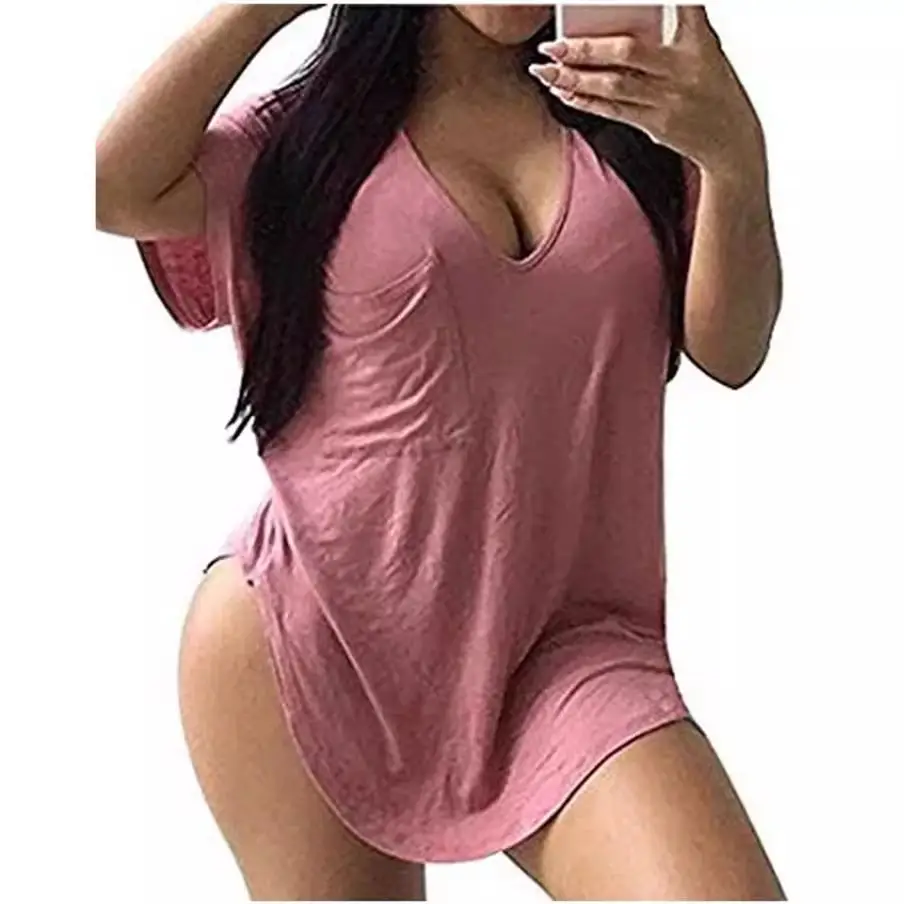 2026 V-Neck Plus Size Yellow T-Shirt