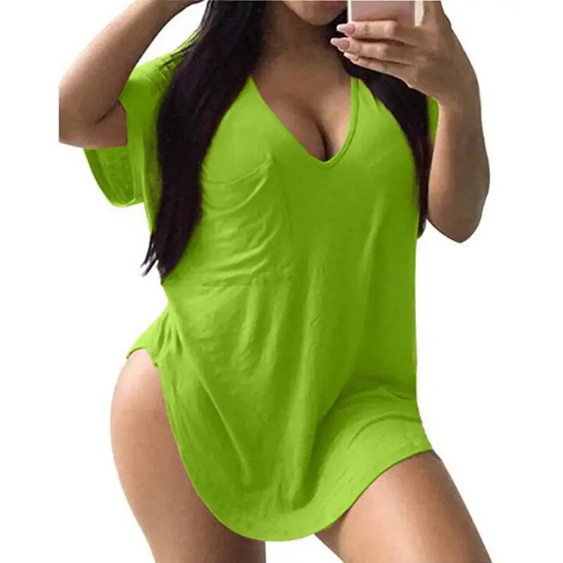 2026 V-Neck Plus Size Yellow T-Shirt