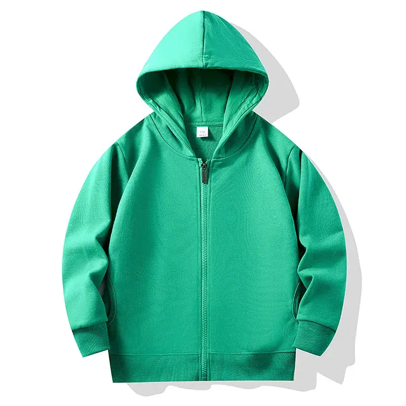 Red Full-Zip Hooded Sweatshirt for Boys Girls - Image 5