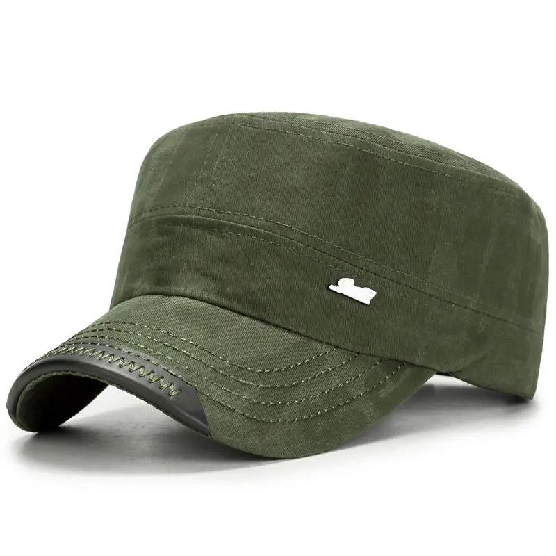 Men's Green Wash Cap Cotton Outdoor Sunshade