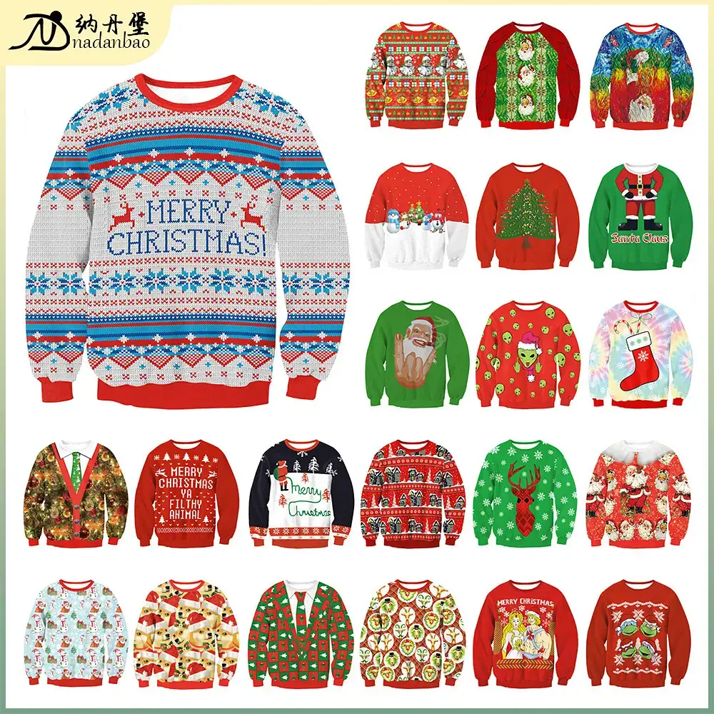2024 Christmas Digital Printed Sweatshirt Women Plus Size - Image 30