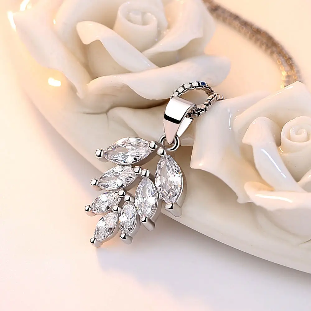 Ice Leaf Silver Pendant Necklace for Women - Image 4