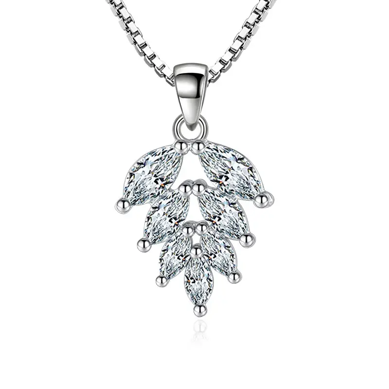Ice Leaf Silver Pendant Necklace for Women - Image 5