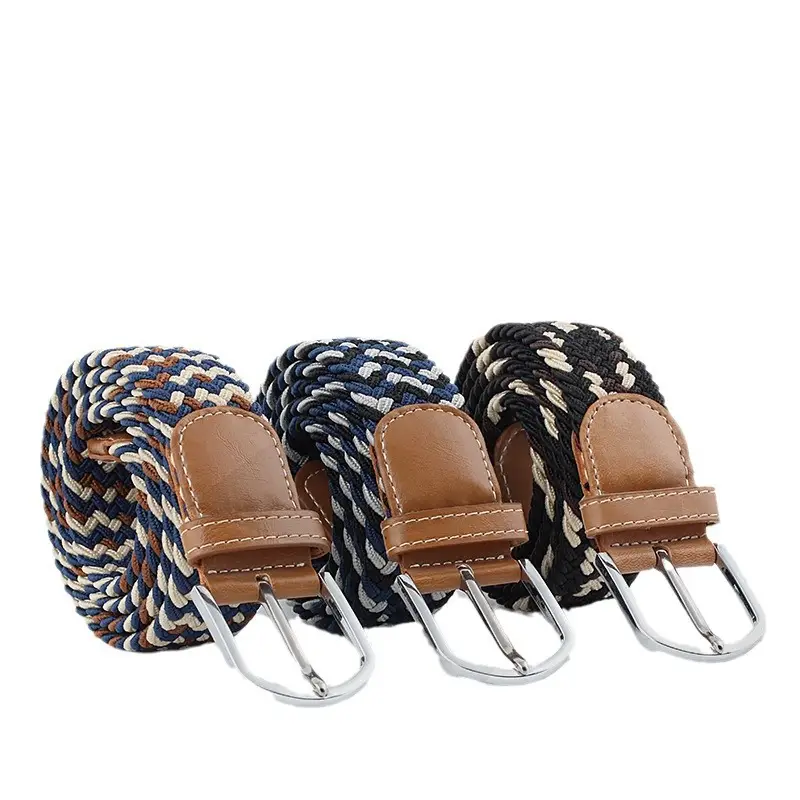 Long Belt for Men Women Canvas Woven Elastic Belt - Image 43