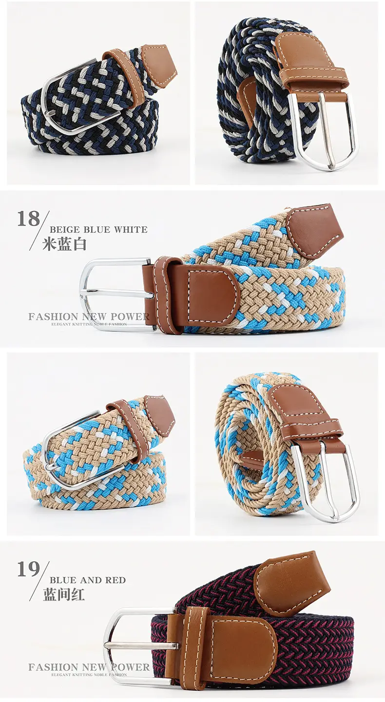 Long Belt for Men Women Canvas Woven Elastic Belt β feature 15