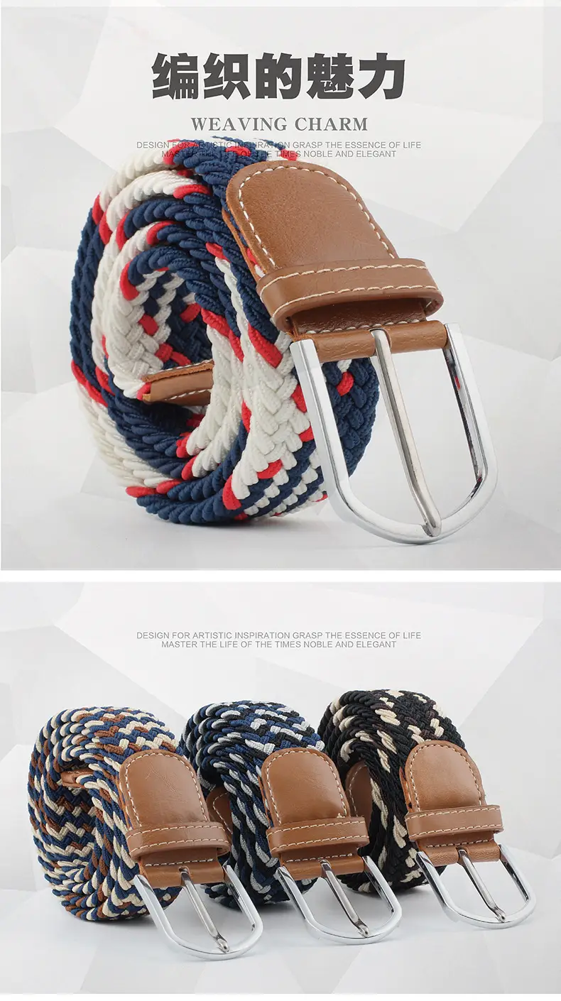 Long Belt for Men Women Canvas Woven Elastic Belt β feature 2